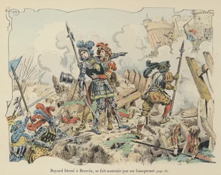 The Chevalier de Bayard Wounded at the Siege of Brescia, Italy, 1512